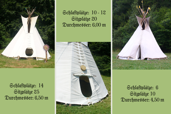 Unsere drei Tipis